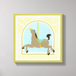 Carousel Horse van June Erica Vess Canvas Afdruk