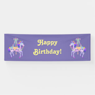 Carousel Horse verjaardagsbanner Spandoek