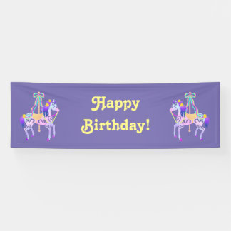 Carousel Horse verjaardagsbanner Spandoek