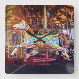 Carousel Horse Vierkante Klok