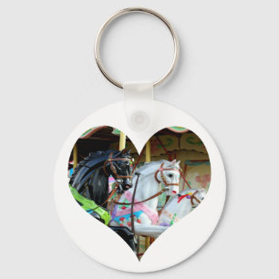 Carousel Horses Heart Keychain