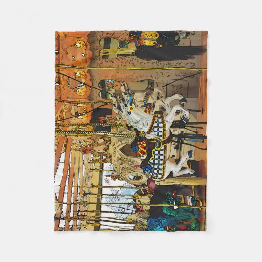 Carousel Magic - Merry-go-Round Fleece Deken (Voorkant)