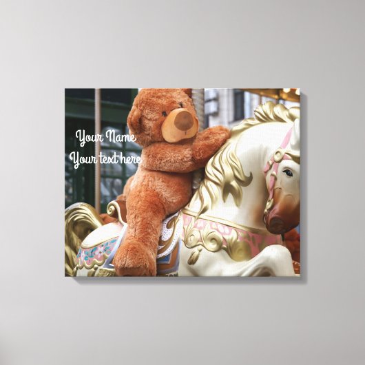 Carousel met Teddy Bear Canvas Afdruk (Voorkant)