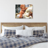 Carousel met Teddy Bear Canvas Afdruk (Insitu (Slaapkamer))