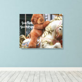 Carousel met Teddy Bear Canvas Afdruk (Insitu (Houten vloer))