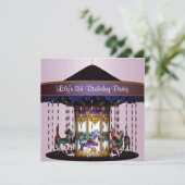 Carousel Ponies 8e anniversaire Fête Invitation 8e (Debout devant)