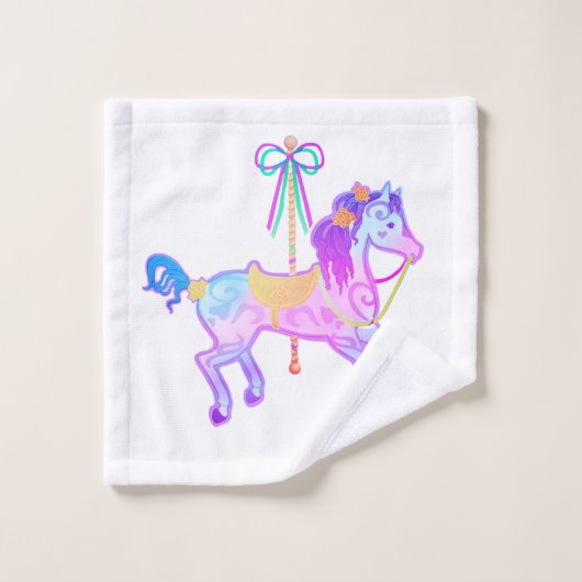 Carousel Pony Bath Towel Set (Gant de toilette)