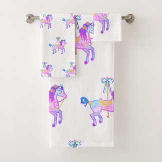 Carousel Pony Bath Towel Set Bad Handdoek