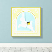 Carousel Rabbit van June Erica Vess Canvas Afdruk (Insitu (Houten vloer))