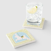 Carousel Rabbit van June Erica Vess Stenen Onderzetter (Zijkant)