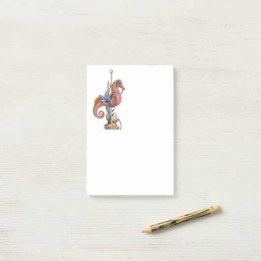 Carousel Seahorse Post-it® Notes (Op bureau)