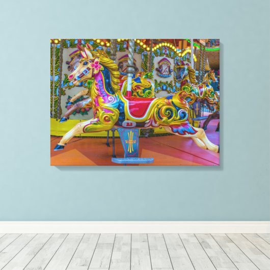 Carousel vue cheval impression de toile (Insitu (Plancher de Bois))