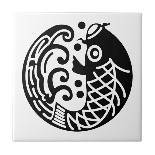 Carp en golf tegeltje (Voorkant)