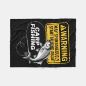 Carp Fishing Design For Men Funny Catfish And Carp Fleece Deken (Voorkant (Horizontaal))