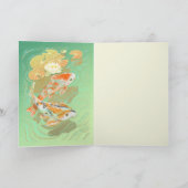 Carp Koi Fish Water Lily Pond Carte de voeux (Intérieur)