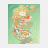 Carp Koi Fish Water Lily Pond Fleece Blanket Deken (Voorkant)