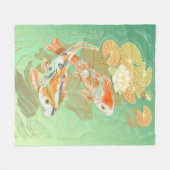 Carp Koi Fish Water Lily Pond Fleece Blanket Deken (Voorkant (Horizontaal))