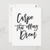 Carpe dat het Doorkrijgen van Diem Hand Lettered C Briefkaart (Voorkant / Achterkant)