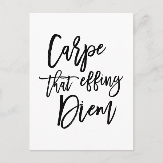 Carpe dat het Doorkrijgen van Diem Hand Lettered C Briefkaart (Voorkant)