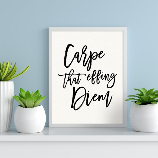 Carpe dat het Doorkrijgen van Diem Hand Lettered C Poster