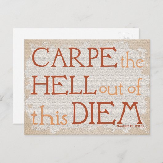 Carpe de hel uit deze DIEM Briefkaart (Voorkant / Achterkant)