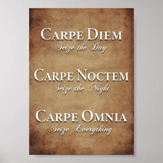 Carpe Diem, Carpe Noctem, Carpe Omnia Poster (Voorkant)
