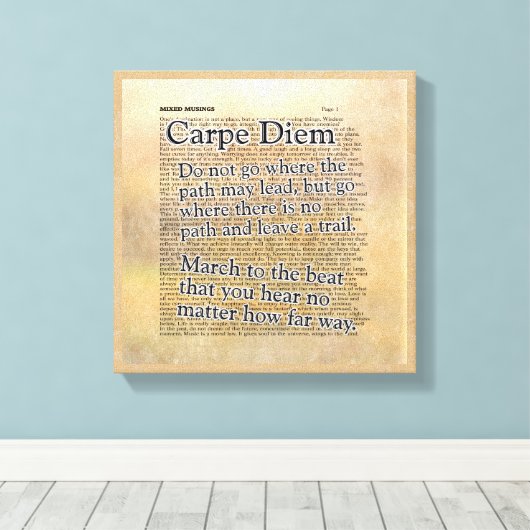 Carpe Diem en meer — Pixerstick Sticker Canvas Afdruk (Insitu (Houten vloer))
