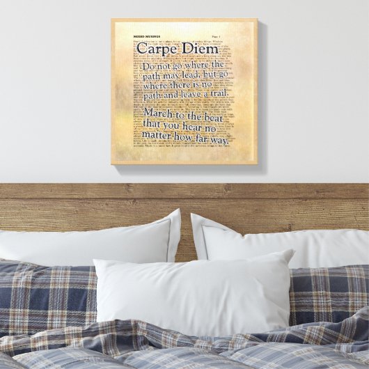 Carpe Diem en meer — Pixerstick Sticker Canvas Afdruk (Insitu (Slaapkamer))