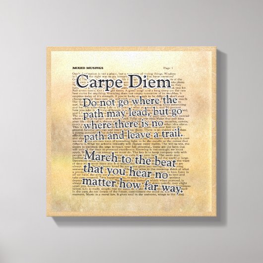 Carpe Diem en meer — Pixerstick Sticker Canvas Afdruk (Voorkant)