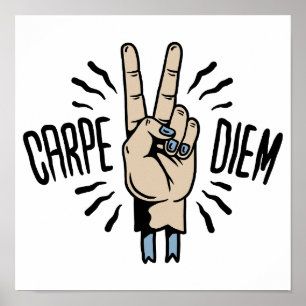 Carpe Diem Funny Retro Motivatie Quote Poster