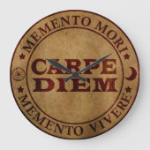 Carpe diem Grijp de dag Memento mori Grote Klok (Voorkant)