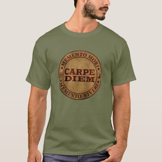 Carpe diem Grijp de dag Memento mori T-shirt (Voorkant)
