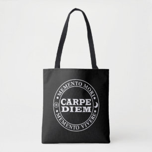 Carpe diem Grijp de dag Menro mori Draagtas