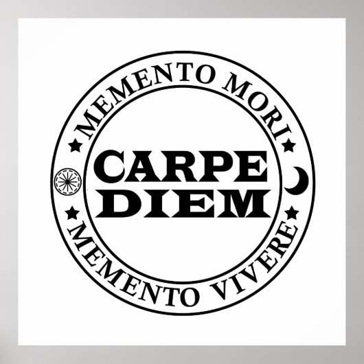 Carpe diem Grijp de dag Menro mori Poster (Voorkant)