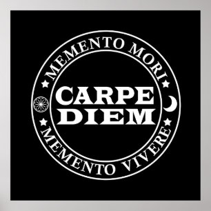Carpe diem Grijp de dag Menro mori Poster