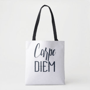 Carpe Diem Grijp De Dag Zwarte Lettertype Draagtas