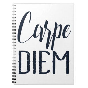 Carpe Diem Grijp de Kans Zwart Lettertype Notitieboek