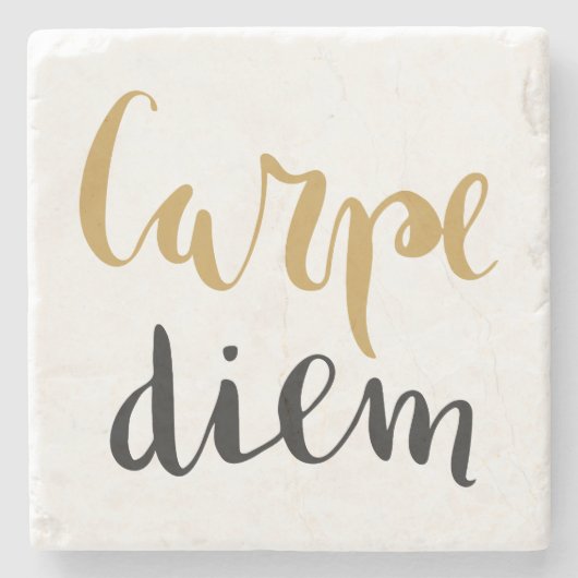 Carpe Diem - Inspirerend Steen Onderzetter (Voorkant)