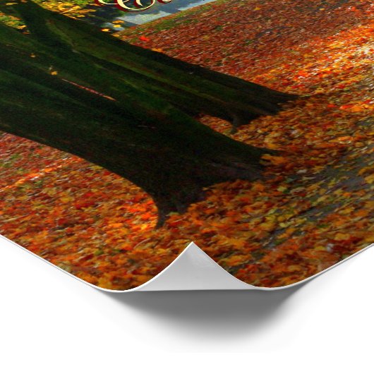 Carpe Diem met kleurrijk blad Poster (Hoek)