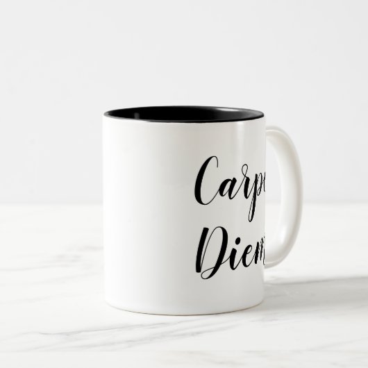 Carpe Diem | Mok Slogan Quote stimuleren (Voorkant rechts)