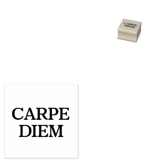 Carpe Diem petit tampon caoutchouc sans poignée (Tamponné)