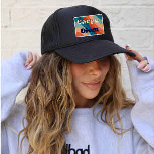Carpe Diem Positieve Retro Trucker Hoed Pet