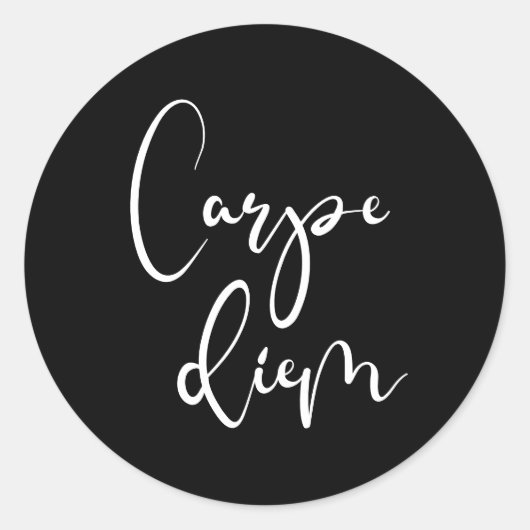Carpe Diem Ronde Sticker (Voorkant)