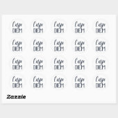 Carpe Diem Seize The Day Zwart Schrift Ronde Sticker (Vel)