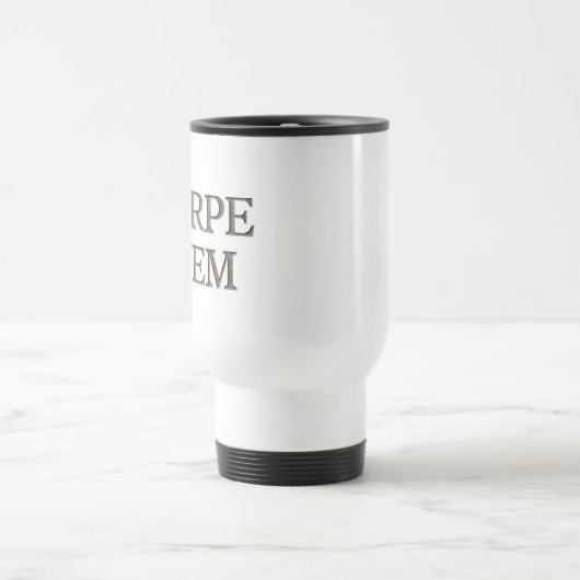 Carpe Diem Stone blanc voyage mug (Centre)
