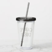 Carpe Diem Stone grijze acryl tumbler Acryl Drinkbeker (Achterkant)