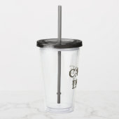 Carpe Diem Stone grijze acryl tumbler Acryl Drinkbeker (Rechts)
