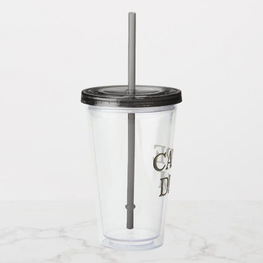 Carpe Diem Stone grijze acryl tumbler Acryl Drinkbeker (Rechts)