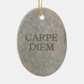 Carpe Diem Stone ovaal keramisch ornament (Achterkant)