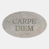 Carpe Diem Stone oval gros autocollants (Devant)